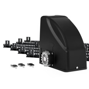 LockMaster Solar-Powered Automatic Sliding Gate Opener Kit, 600KG Capacity, 6M Length, 3 Remotes, Weather Resistant