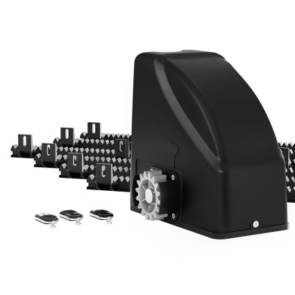 LockMaster Solar-Powered Automatic Sliding Gate Opener Kit, 600KG Capacity, 6M Length, 3 Remotes, Weather Resistant