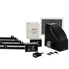 LockMaster Solar Sliding Gate Opener Kit with 10W Panel, 600KG Capacity, 4M Rail, Auto-Close, and Safety Features