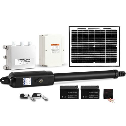 LockMaster Solar Swing Gate Opener 500kg 24V with 10W Solar Panel and 2 Remotes for 5.5m Gates