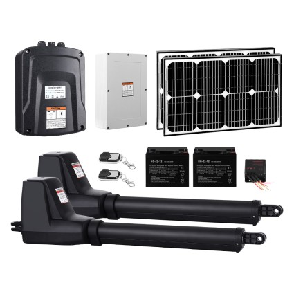 LockMaster Dual Swing Gate Opener 800KG with 40W Solar Panel, Gentle Start/Stop, Auto-Close, Remote Control, IP44