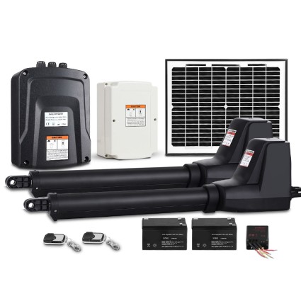 LockMaster Dual Swing Gate Opener 800KG with 10W Solar Panel, Auto-Close, Safety Reverse, and Weather Resistant Features