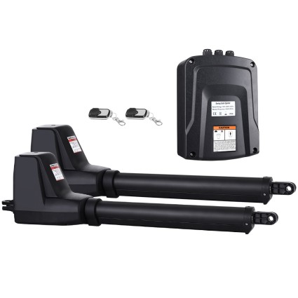 LockMaster Double Swing Gate Opener Kit - 800KG Capacity, 5.5m Width, 24V Motor, Dual Remote, Weatherproof Box