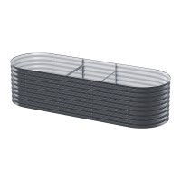 Greenfingers 240x80x56cm Oval Garden Bed - Durable Galvanised SGCC Steel, Rustproof, Safe Edges for Easy Home Farming
