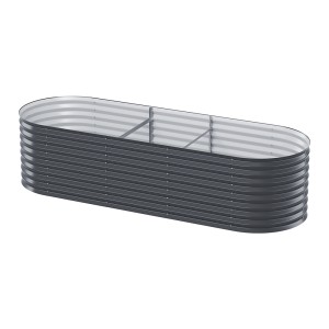 Greenfingers 240x80x56cm Oval Garden Bed - Durable Galvanised SGCC Steel, Rustproof, Safe Edges for Easy Home Farming