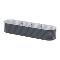Greenfingers Raised Garden Bed 320x80x56cm - Galvanised SGCC Steel, Rustproof & Durable Planter Box for Veggies & Herbs