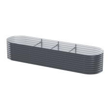 Greenfingers Raised Garden Bed 320x80x56cm - Galvanised SGCC Steel, Rustproof & Durable Planter Box for Veggies & Herbs