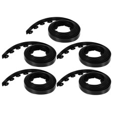 Greenfingers 5CM x 10M Black Garden Edging - Durable Plastic, Flexible Design, Includes 30 Nails, Set of 5 Rolls