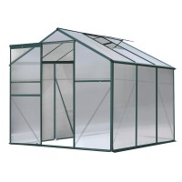 Green Fingers 1.9x1.9x1.83M Aluminium Greenhouse | UV-Resistant Polycarbonate | Durable, Spacious, Easy Assembly