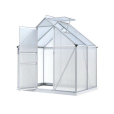 Green Fingers Aluminium Polycarbonate Greenhouse 3.1m x 1.9m x 2.0m with Lockable Door and Gutter System Green Fingers Aluminium Polycarbonate Greenhouse 3.1m x 1.9m x 2.0m with Lockable Door and Gutter System