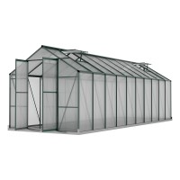 Greenfingers 6.3x2.44x2.1M Aluminium Greenhouse | UV-Resistant Polycarbonate Panels | Durable Garden Shed with Vents