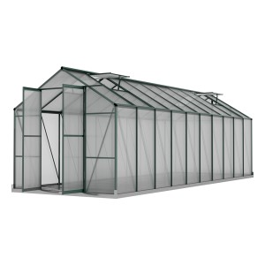 Greenfingers 6.3x2.44x2.1M Aluminium Greenhouse | UV-Resistant Polycarbonate Panels | Durable Garden Shed with Vents