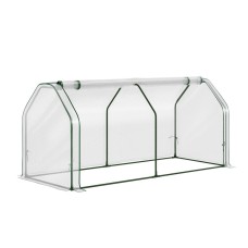 Green Fingers Mini Greenhouse 1.2x0.5x0.6m PE Cover, Zippered Roll-Up Door, Weather-Proof, Tear-Resistant, Green Fingers Mini Greenhouse 1.2x0.5x0.6m PE Cover, Zippered Roll-Up Door, Weather-Proof, Tear-Resistant,