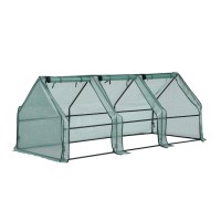 Green Fingers Mini Greenhouse 240x90x90cm - Sturdy Steel Frame & Weather-Resistant PE Cover for Year-Round Plant Growth
