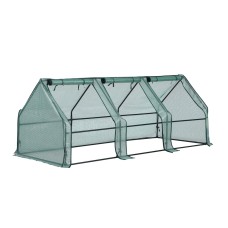 Green Fingers Mini Greenhouse 240x90x90cm - Sturdy Steel Frame & Weather-Resistant PE Cover for Year-Round Plant Growth Green Fingers Mini Greenhouse 240x90x90cm - Sturdy Steel Frame & Weather-Resistant PE Cover for Year-Round Plant Growth