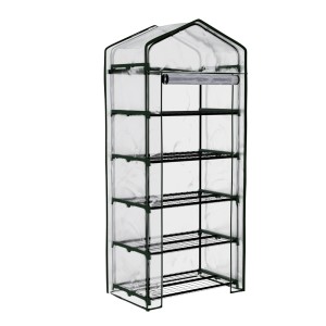 Greenfingers 5-Tier Mini Greenhouse 1.9x0.7x0.5M - Durable PVC Cover, Weatherproof, Easy Setup, Ideal for Pat