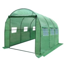Greenfingers 3x2x2M Walk-In Greenhouse Tunnel: Durable PE Cover, Steel Frame, 6 Ventilation Windows, Easy Setup