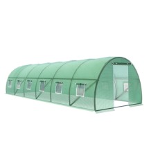 Greenfingers 9x3x2M Walk-In Greenhouse Tunnel - Sturdy Steel Frame, UV-Resistant PE Cover, 12 Vent Windows, Easy Setup