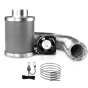 Greenfingers 6" Hydroponics Ventilation Kit - Silent Fan, Activated Carbon Filter, 5m Fire-Resistant Aluminium Ducting