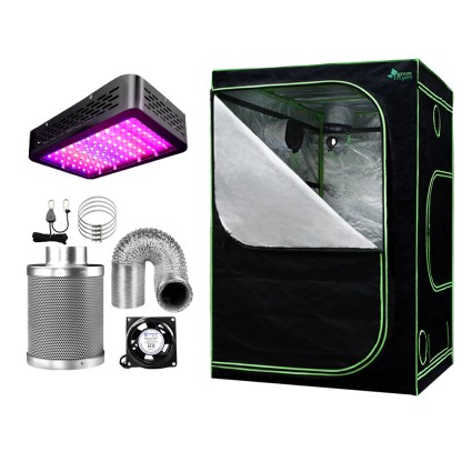 Greenfingers Grow Tent Light Kit 150x150x200CM - 1000W Full Spectrum LED, 6" Vent Fan, Carbon Filter & Aluminium Ducting