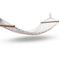 Gardeon Hammock Bed Outdoor Chair - Relaxing Cotton Polyester Swing with Wooden Bars, 245cm Length, 150kg Capacity