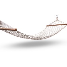 Gardeon Hammock Bed Outdoor Chair - Relaxing Cotton Polyester Swing with Wooden Bars, 245cm Length, 150kg Capacity