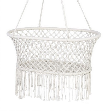 Gardeon Cream Cotton Hammock Chair Swing - Indoor Outdoor Relaxation, 90x56x142cm, Lightweight, No Assembly Needed