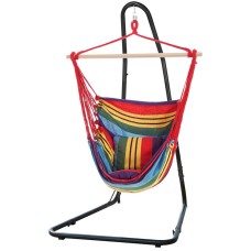 Gardeon Adjustable Hammock Chair with Heavy Duty Steel Stand, Weather-Resistant for Indoor/Outdoor Use, 120kg Capacity