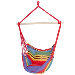Gardeon Outdoor Rainbow Hammock Chair with Cushions, 180kg Capacity, Durable Polyester Cotton, 100x45x145cm