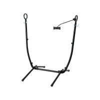 Gardeon Black Iron Hammock Chair Stand w/ Phone Holder - Sturdy, Weather-Resistant, Easy Assembly, 150kg Capacity
