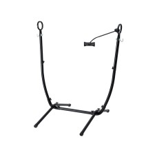 Gardeon Black Iron Hammock Chair Stand w/ Phone Holder - Sturdy, Weather-Resistant, Easy Assembly, 150kg Capacity