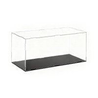 Artiss Clear Acrylic Display Case 35x15x15cm with Dustproof Enclosure & Black Base - Durable Showcase for Collectibles