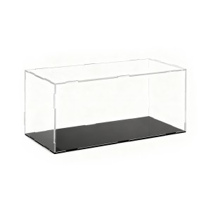 Artiss Clear Acrylic Display Case 35x15x15cm with Dustproof Enclosure & Black Base - Durable Showcase for Collectibles