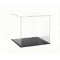 Artiss Clear Acrylic Display Case 30x30x30cm - Dustproof Protection Box with Premium Black Base for Collectibles & Toys