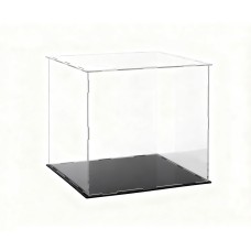 Artiss Clear Acrylic Display Case 30x30x30cm - Dustproof Protection Box with Premium Black Base for Collectibles & Toys