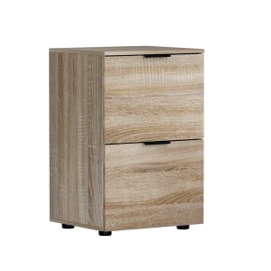Artiss Oak Filing Cabinet, 2-Drawer, E1 Particle Board, 47x41x72cm, Smooth Glide, Office Storage with Suspension Files