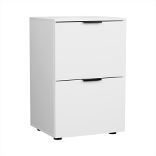 Artiss Filing Cabinet 2 Drawer White File Organiser, E1 Particle Board, Metal Handles, 47x41x72cm Office Storage Artiss Filing Cabinet 2 Drawer White File Organiser, E1 Particle Board, Metal Handles, 47x41x72cm Office Storage