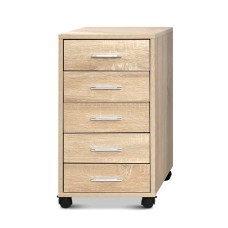 Artiss 5-Drawer Filing Cabinet with Wheels, Anti-Rust Runners, Melamine Finish, 33x38x63cm - Office and Study Storage Artiss 5-Drawer Filing Cabinet with Wheels, Anti-Rust Runners, Melamine Finish, 33x38x63cm - Office and Study Storage