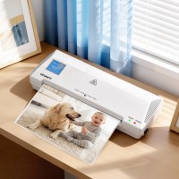 Devanti A4 Laminator Machine White, Hot & Cold Thermal, Fast Anti-Jam, ABS Fireproof, 240mm Wide for Home Office School