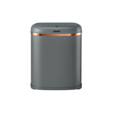 Devanti 38L Motion Sensor Rubbish Bin - Grey Steel, Fingerprint-Resistant, Hands-Free, Noise-Free, Soft Close