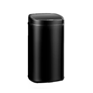 Devanti 58L Motion Sensor Rubbish Bin - Black Steel, Hands-Free, Fingerprint-Resistant, Soft Close, Odour-Free Operation