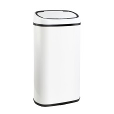 Devanti 58L Motion Sensor Bin - White Steel, Fingerprint-Resistant, Hands-Free, Soft Close, Noise & Odour-Free