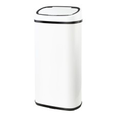 Devanti 68L Motion Sensor Bin - White Steel, Hands-Free, Soft Close, Odour-Free, Fingerprint-Resistant, 28x37.5x77cm