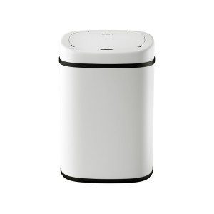 Devanti 82L Motion Sensor Rubbish Bin White Steel | Automatic Touchless Kitchen Trash Can, Soft Close, Hygienic