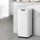 Devanti 50L Motion Sensor Trash Can - White Iron, Hands-Free, Soft Close, USB/Battery Powered, Fingerprint-Resistant