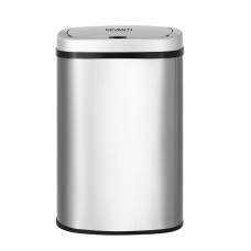 Devanti 50L Motion Sensor Rubbish Bin Stainless Steel Automatic Touchless Waste Bin with Liner Holder Silver