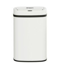 Devanti 50L Motion Sensor Bin - White Steel, Hands-Free, Odour-Free, Noise-Free, with Soft Close & Liner Holder
