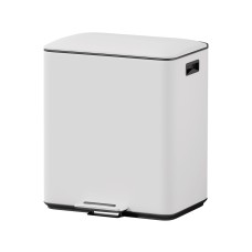 Cefito Pedal Bin, Carbon Steel, 40L Dual Compartment, White, 46x31x53cm, Anti-Rust, Soft Closing, Easy Clean