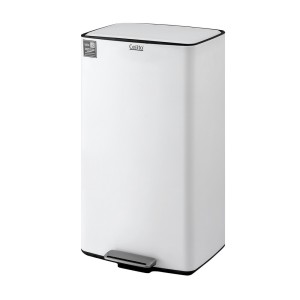 Cefito 40L White Pedal Bin: Steel/Stainless Steel, Soft-Close, Anti-Rust, Waterproof, Easy-Clean for Kitchen/Office