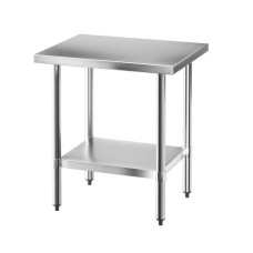 Cefito Stainless Steel Kitchen Bench Work Table 610x760mm, 430 Food-Grade, Adjustable Undershelf, 160kg Load